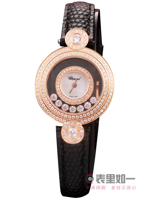  【1:1精品】蕭邦Chopard Happy Diamonds系列 鏡面走鉆 玫瑰金女士石英腕表