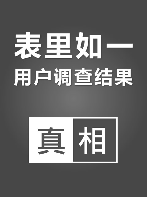 表里如一用戶調(diào)查結(jié)果公布