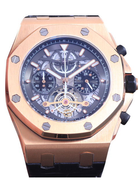 Audemars Piguet愛彼皇家橡樹系列26347TI.GG.D004CA.01玫瑰金鏤空石英腕表