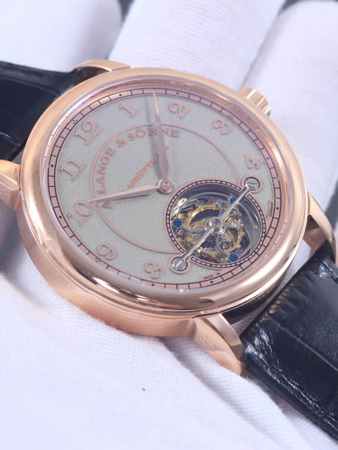 朗格A.Lange&Sohne 1815系列 玫瑰金表殼 銀灰色字面 手動陀飛輪