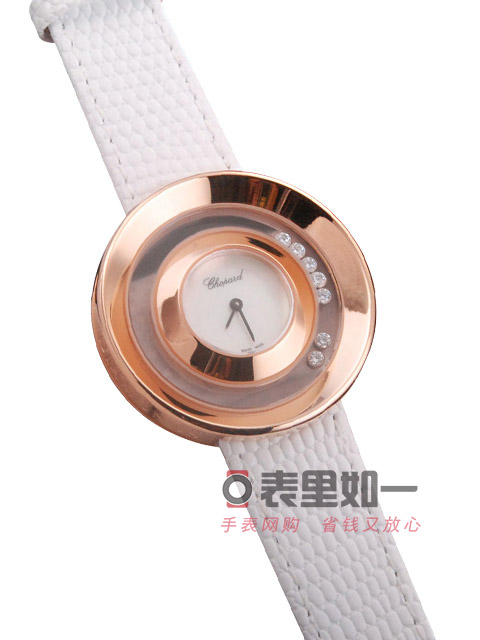 蕭邦chopard瑞士石英時(shí)尚女士腕表 內(nèi)圈轉(zhuǎn)動(dòng)水鉆 玫瑰金