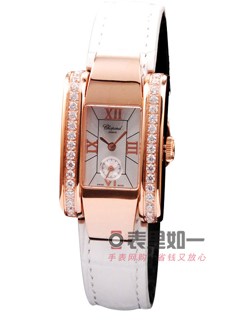 蕭邦chopard 時尚石英女士腕表 長方形 玫瑰金 35*24*11mm 