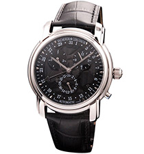 江詩丹頓Vacheron Constantin 傳承系列 星期月份 雙時(shí)區(qū) 自動(dòng)機(jī)械腕表 43*14mm 黑面