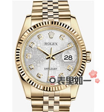 【頂級精仿】勞力士Rolex日志型自動機械金表116238 銀色花紋表盤腕表