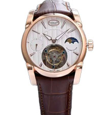 Parmigiani Fleurier Tonda 帕瑪強(qiáng)尼Tourbillon系列玫瑰金白盤(pán)星月相陀飛輪手表