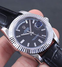 【精品】ROLEX勞力士星期日歷型系列 自動(dòng)機(jī)械男表黑盤鑲鉆