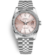 勞力士Rolex日志型系列DateJust 116234-0108機械男表（粉色面）